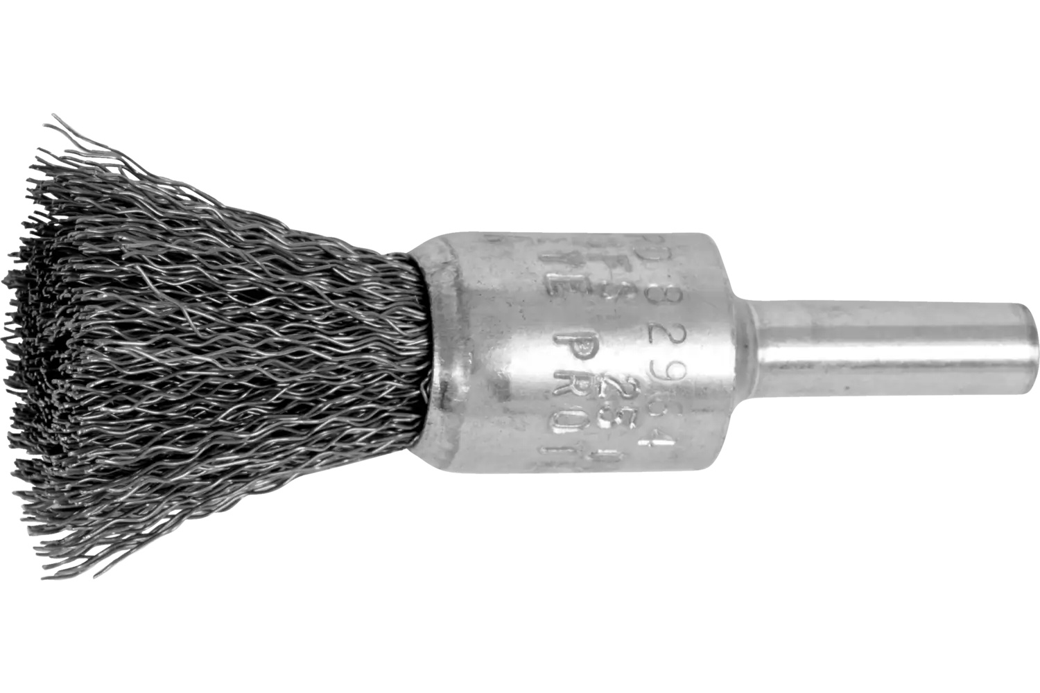 Picture of Pferd Crimped Wire End Brush 1/2" Dia. .010 Carbon Steel 1/4" Shank